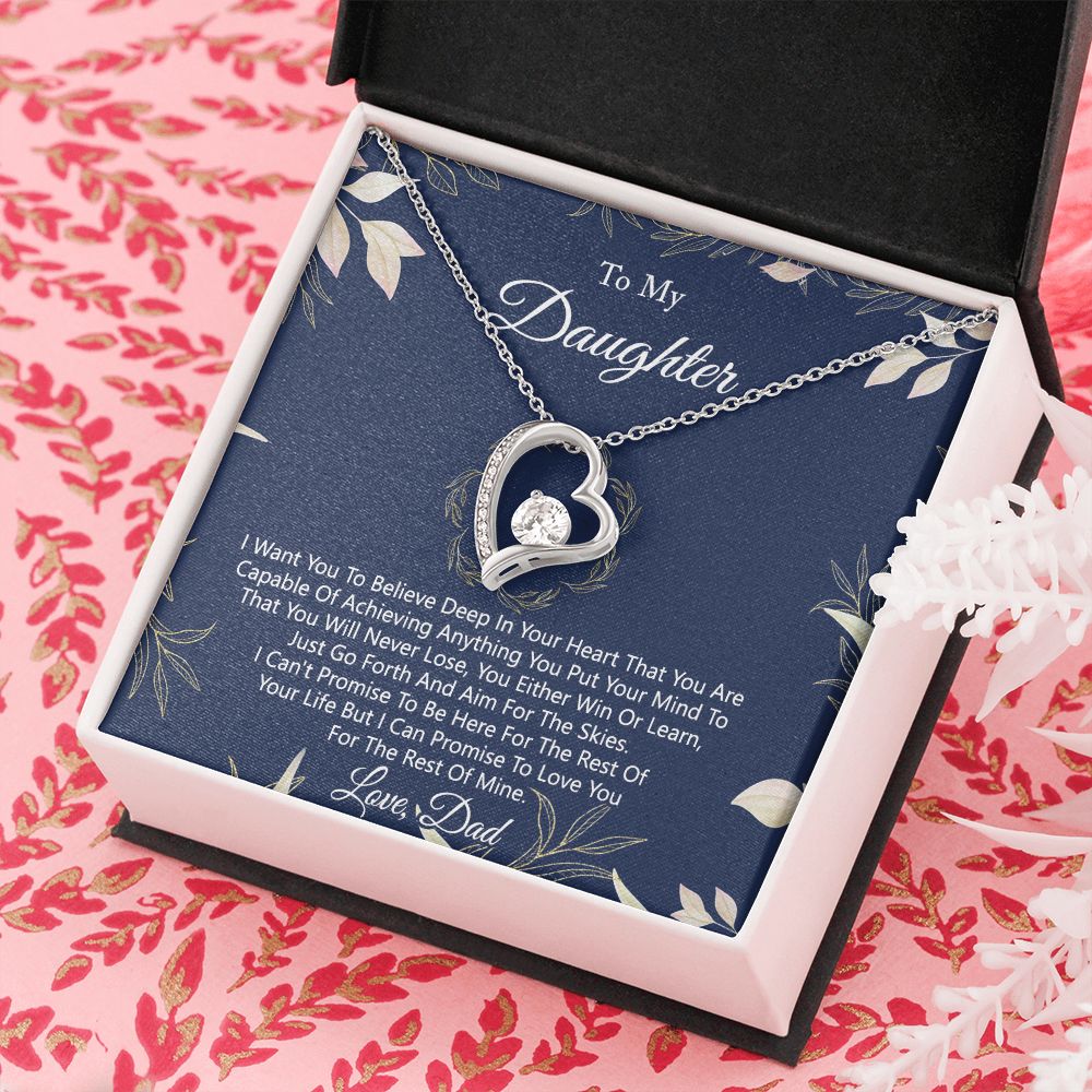 Gift For Daughter from Dad Daughter Father Necklace for Daughter Gift from Dad To My Daughter Necklace Daughters Birthday Christmas Jewelry Birthday Gifts for Women Girls Forever Love Necklace