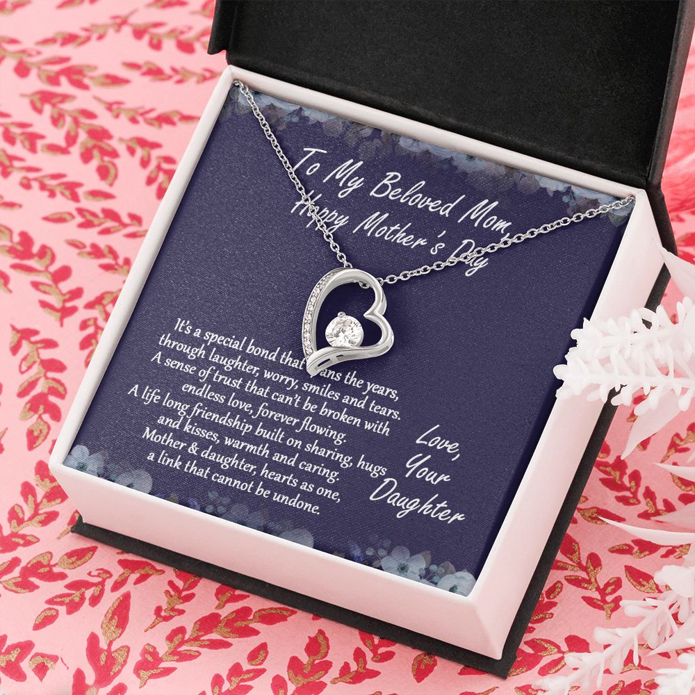 Mom Necklace Gifts for Mom from Daughter to Mom Gifts for Mothers Day from Daughter, To My Mom Necklace from Daughter to Mom Birthday Gifts Necklace with Message Card and Gift Box2232 Forever Love Necklace