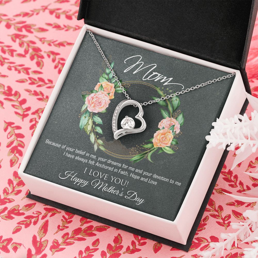 To My Mom Flower Necklace Pendant Gift From Daughter Your Belief In Me With Message Card Gift For Mom Forever Love Necklace