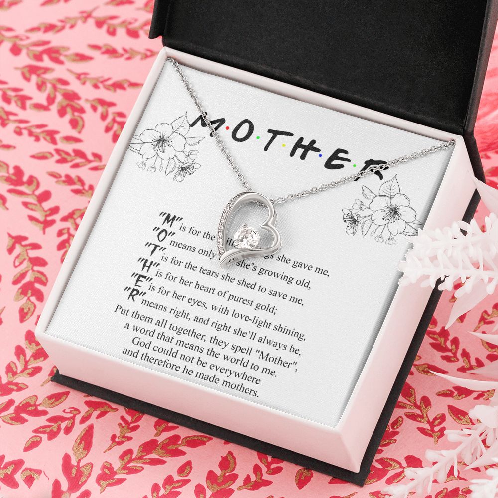 Mom Necklace Gifts for Mom from Daughter to Mom Gifts for Mothers Day from Daughter, To My Mom Necklace from Daughter to Mom Birthday Gifts Necklace with Message Card and Gift Box2224 Forever Love Necklace