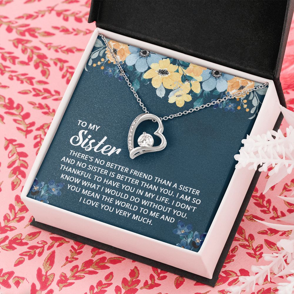 To My Sister - I don't know what I would do without you Forever Love Necklace