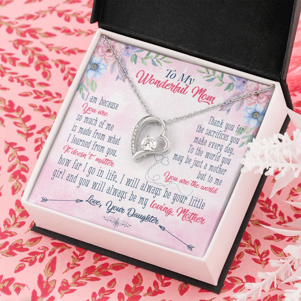 To My Wonderful Mom Necklace Pendant Gift From Daughter Necklace Gift For To Mom Happy Mother's Day Mother In Law Gift On Birthday Anniversary Gift 30821 Forever Love Necklace