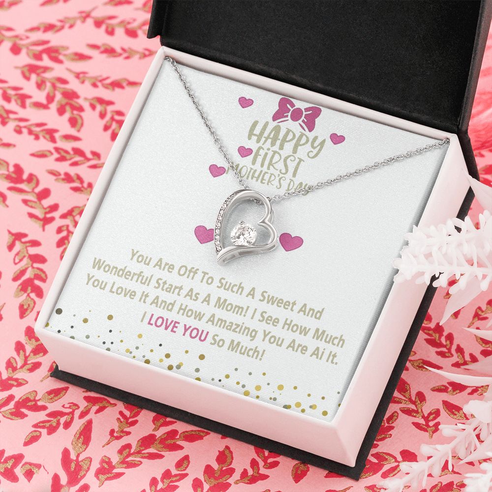 Mom Necklace Gifts for Mom from Daughter to Mom Gifts for Mothers Day from Daughter, To My Mom Necklace from Daughter to Mom Birthday Gifts Necklace with Message Card and Gift Box15 Forever Love Necklace