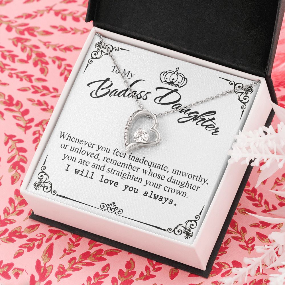 Bonus Daughter Gifts From Stepdad, Step Daughter Gifts From Stepmom, Stepdaughter Gifts From Stepdad, Father Stepdaughter Necklace, To My Bonus Daughter Necklaces, Christmas Gifts For Bonus7 Forever Love Necklace