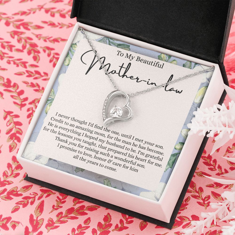 Mother in Law Necklace, Jewelry for Women, Future Mother in Law Gifts from Daughter in Law, Mother of Bride Gifts For Mother in Law, Birthday Gifts For Mother In Law From Daughter In Law Forever Love Necklace