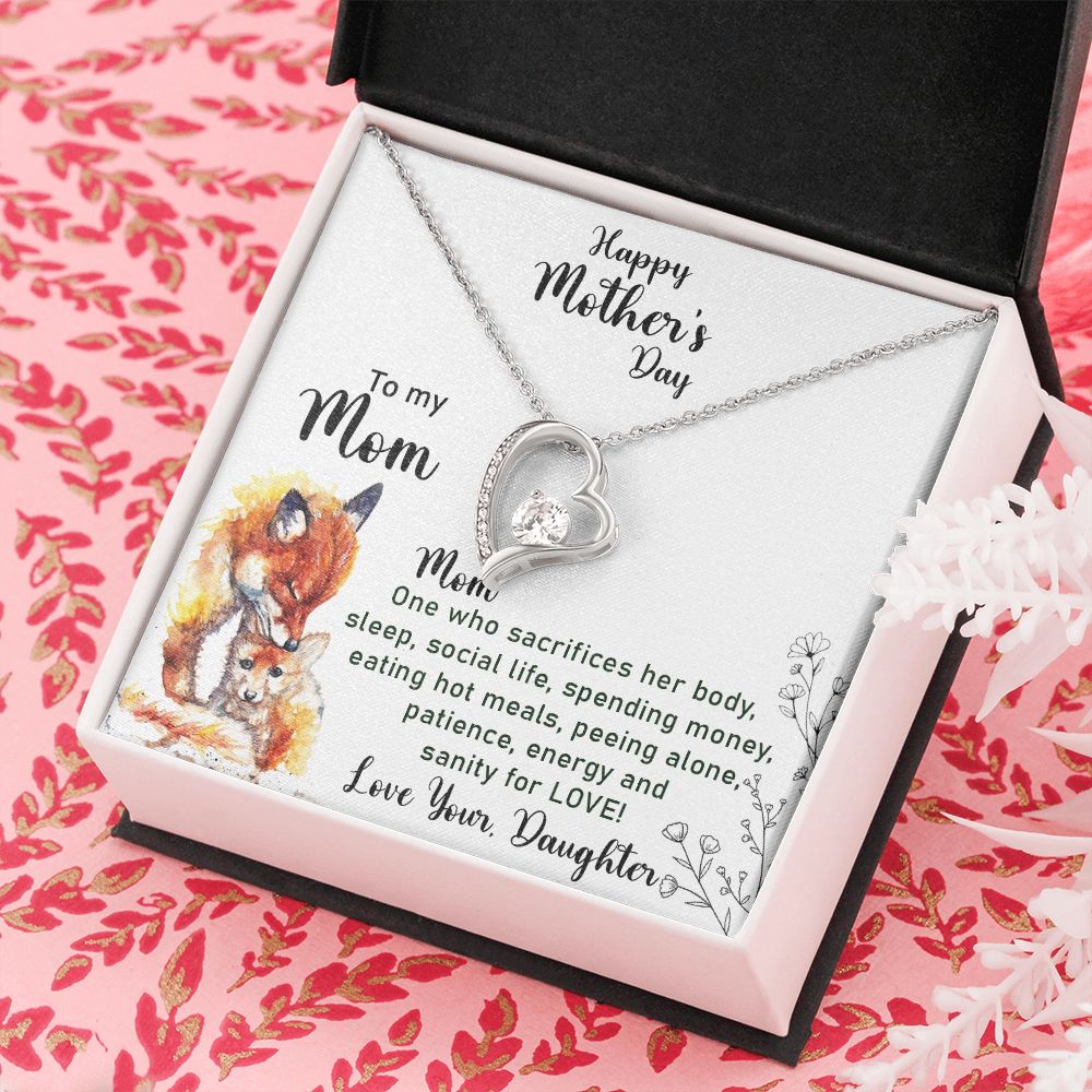 Mom Necklace Gifts for Mom from Daughter to Mom Gifts for Mothers Day from Daughter, To My Mom Necklace from Daughter to Mom Birthday Gifts Necklace with Message Card and Gift Box2223 Forever Love Necklace