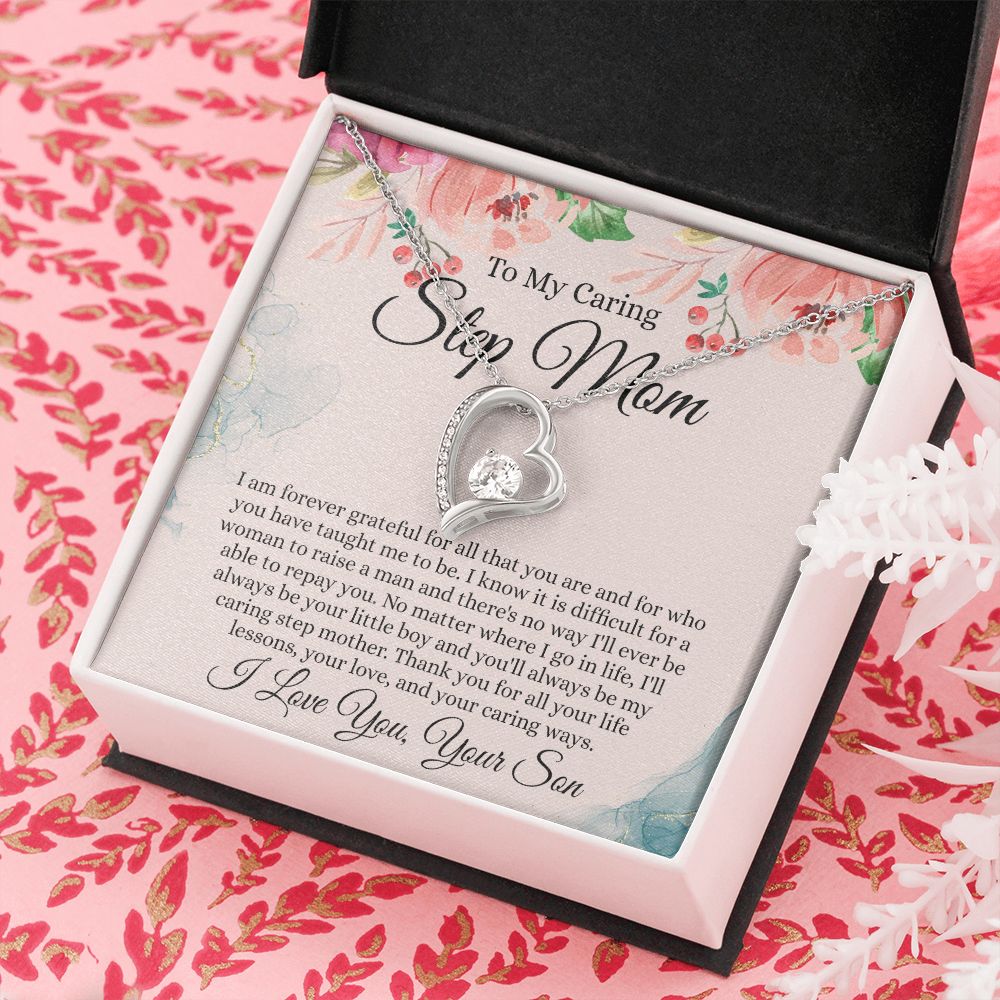 To My Step Mom Gift, Step Mom Necklace, Step Mom Gift From Son, Step Mom Mother's Day Gift From Step Son, Step Mom Birthday Gift, Step Mom Gift Necklace from Step Son Forever Love Necklace