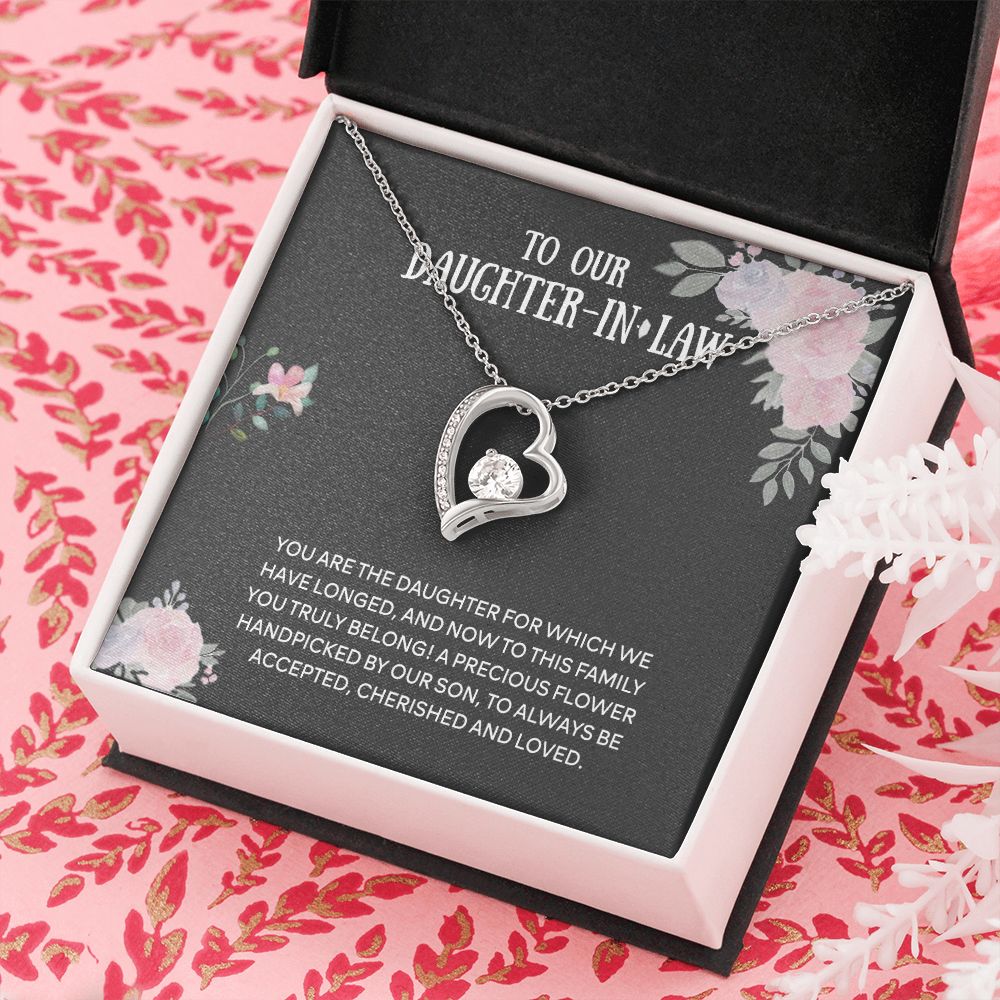 To Our Daughter-in-law Necklace from Mother-in-law Daughter-in-law Birthday Gift Forever Love Necklace