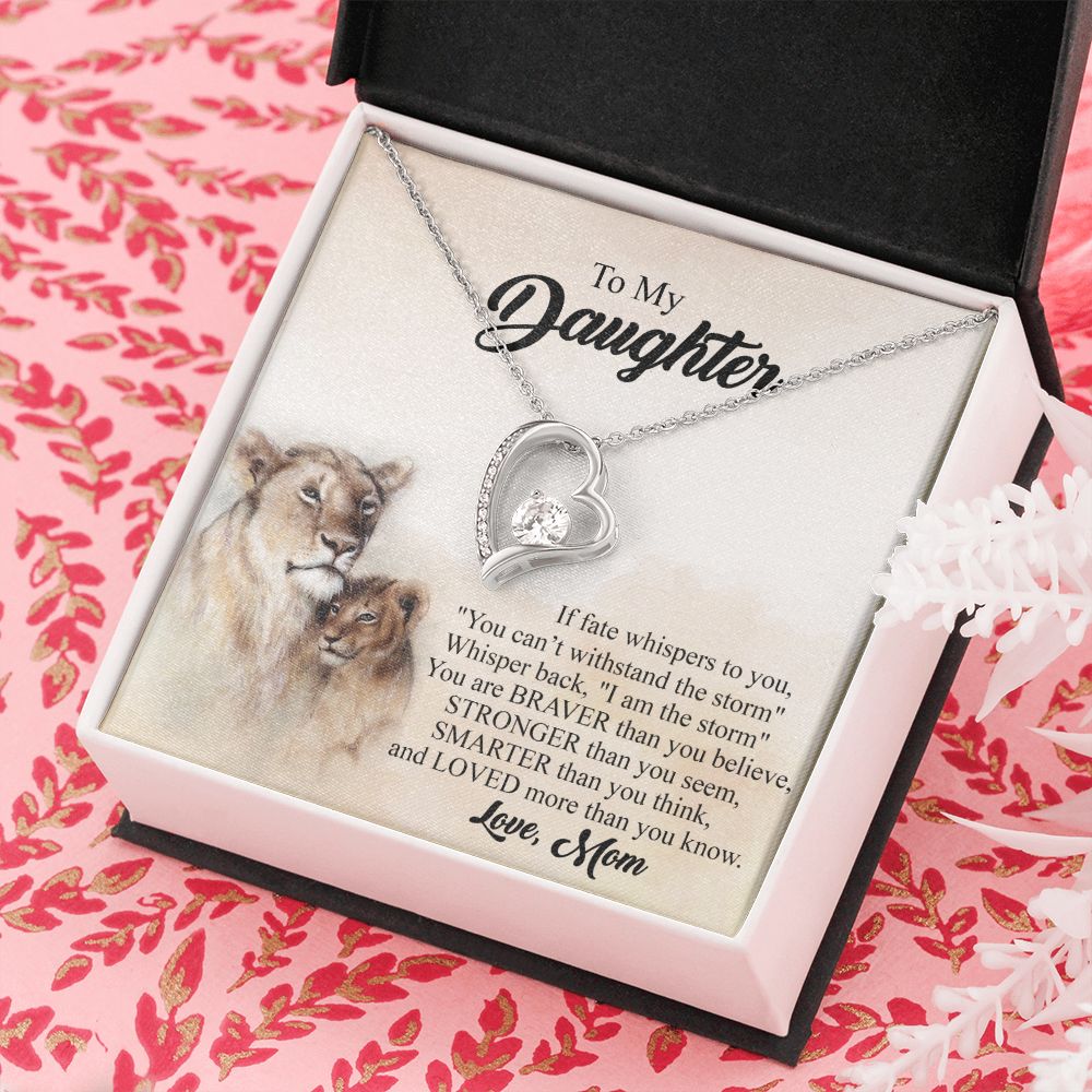 Mother Daughter Gift Ideas, To My Daughter Gift Necklace from Mom, Jewelry Pendant Present for Daughter, Birthday Christmas Gift Graduation Gifts for Daughters, Mother and Daughter Necklace 24 Forever Love Necklace