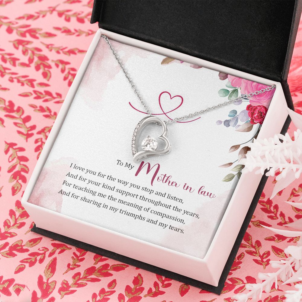 Mother in Law Necklace, Jewelry for Women, Future Mother in Law Gifts from Daughter in Law, Mother of Bride Gifts For Mother in Law, Birthday Gifts For Mother In Law From Daughter In Law17 Forever Love Necklace