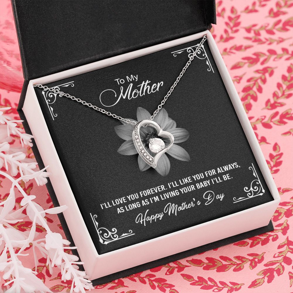Mom Necklace Gifts for Mom from Daughter to Mom Gifts for Mothers Day from Daughter, To My Mom Necklace from Daughter to Mom Birthday Gifts Necklace with Message Card and Gift Box2247 Forever Love Necklace
