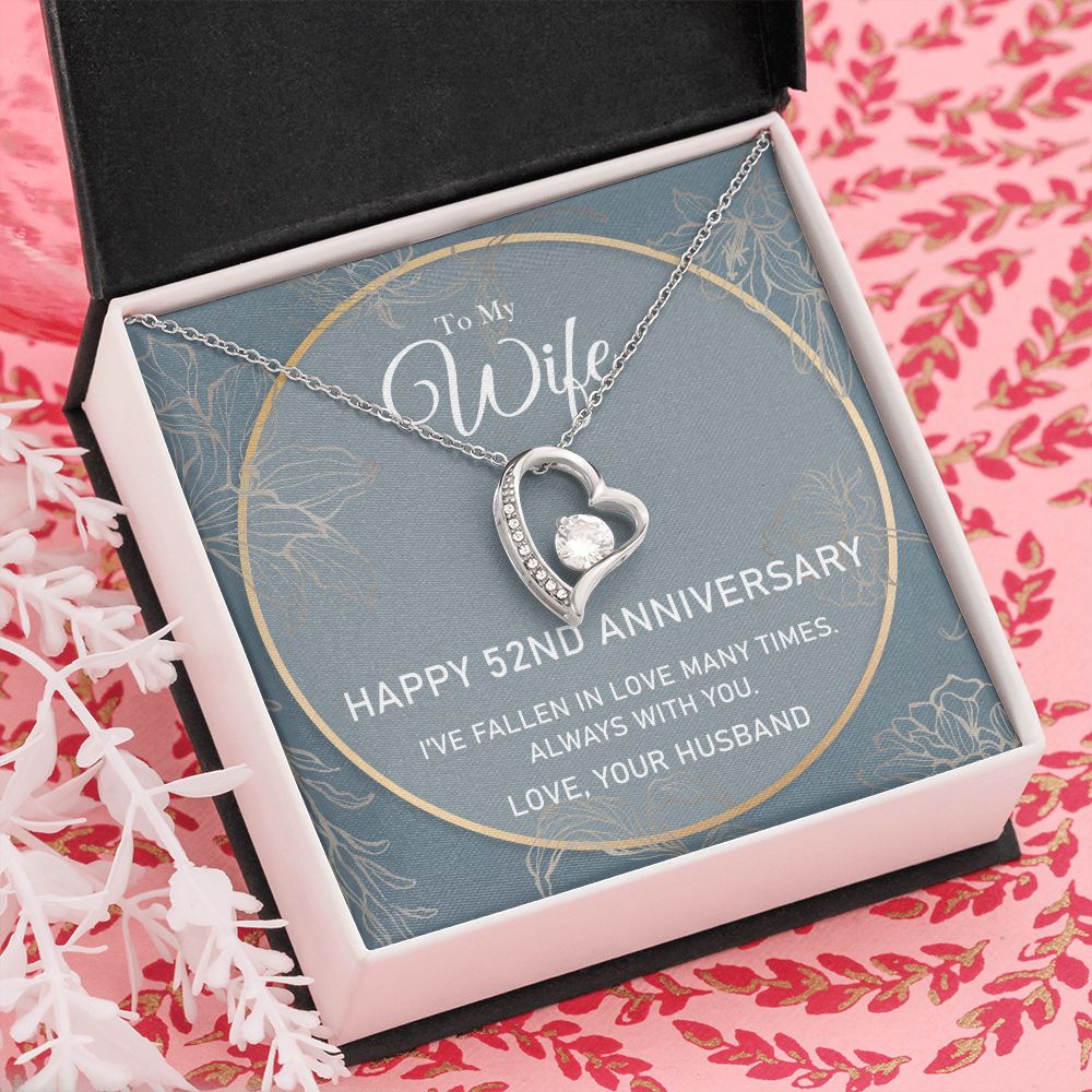 To My Wife Necklace from Husband, Personalized Necklace for Women, Luxury Necklace for Wife from Man Men, Wedding Anniversary Present For Wife, Beautiful Wife Jewelry Christmas Birthday Gifts For Wife5 Forever Love Necklace