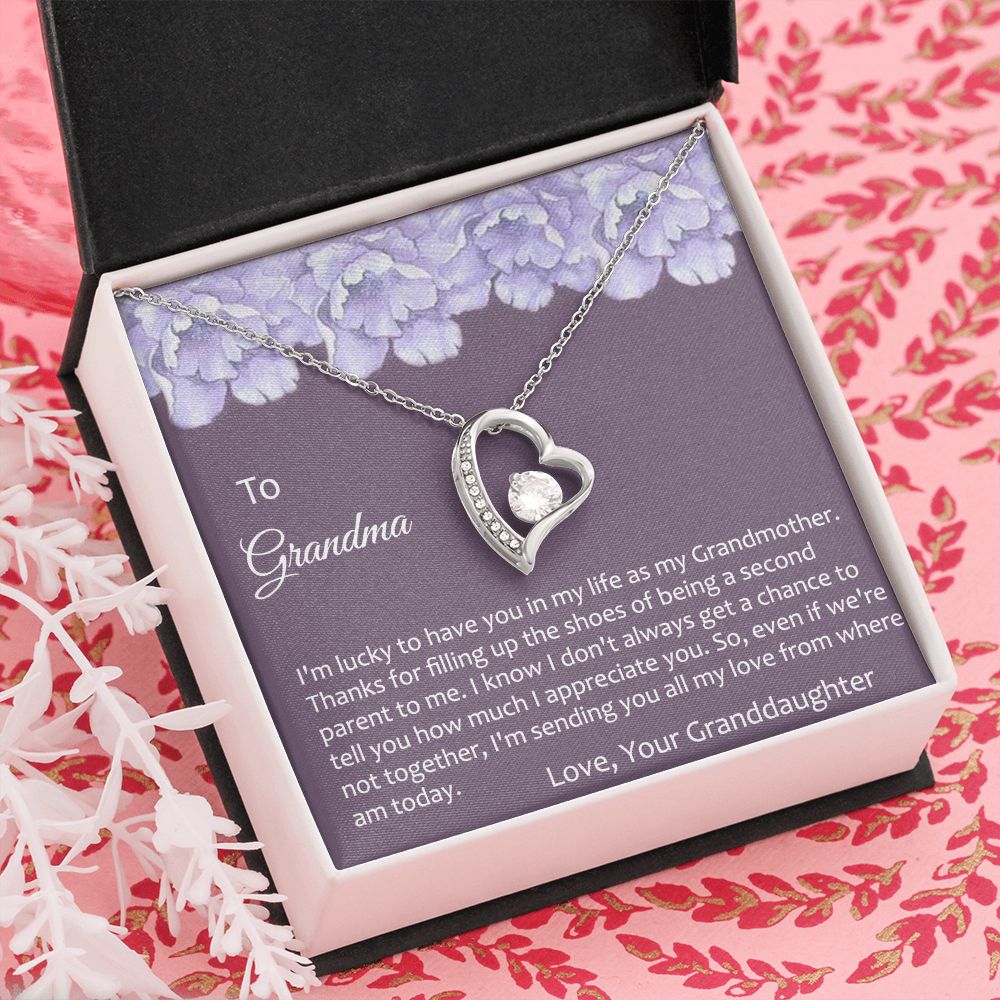 To My Grandma Necklace, Gift for Grandmother Necklace, Mothers Day Gift For Grandma Nana, Grandma Jewelry From Grandchildren GrandKids , Jewelry Box Gift For Grandma Grandmother21 Forever Love Necklace