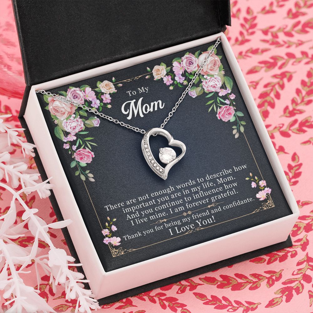 To My Mom Necklace Pendant Gift From Daughter Thank You For Being My Friend And Confidant With Message Card Gift For Mom Forever Love Necklace