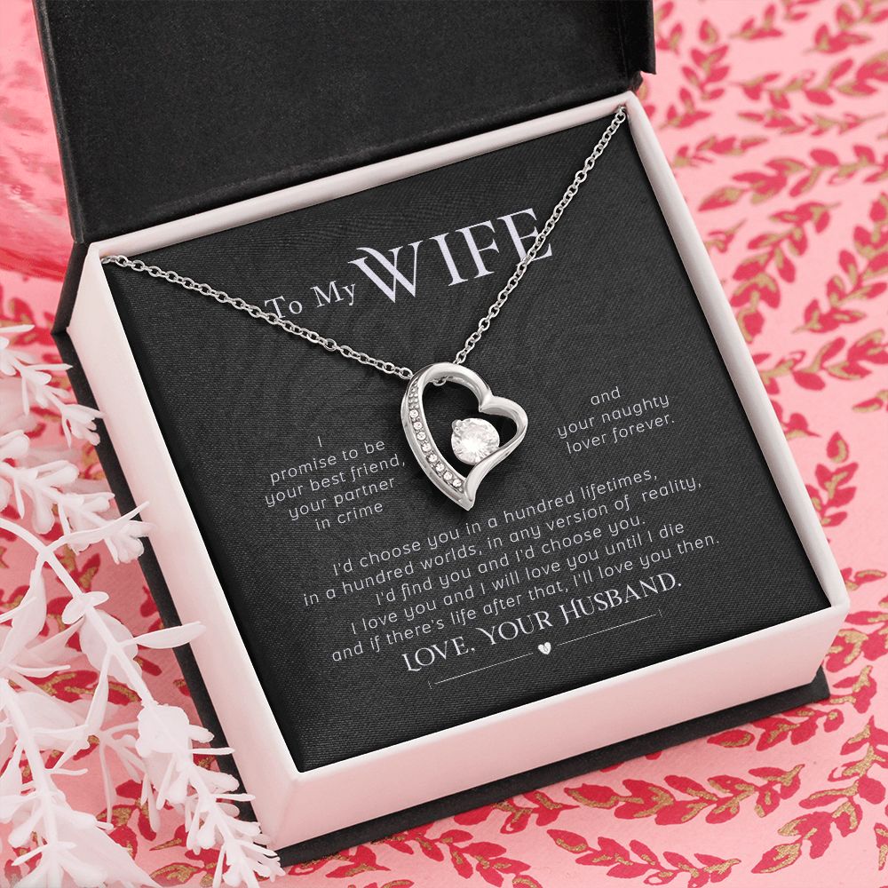 To My Wife Necklace Pendant Gift From Husband I'll Love You Then With Message Card and Gift Box. Valentine's Day Gift For Wife Future Wife Forever Love Necklace