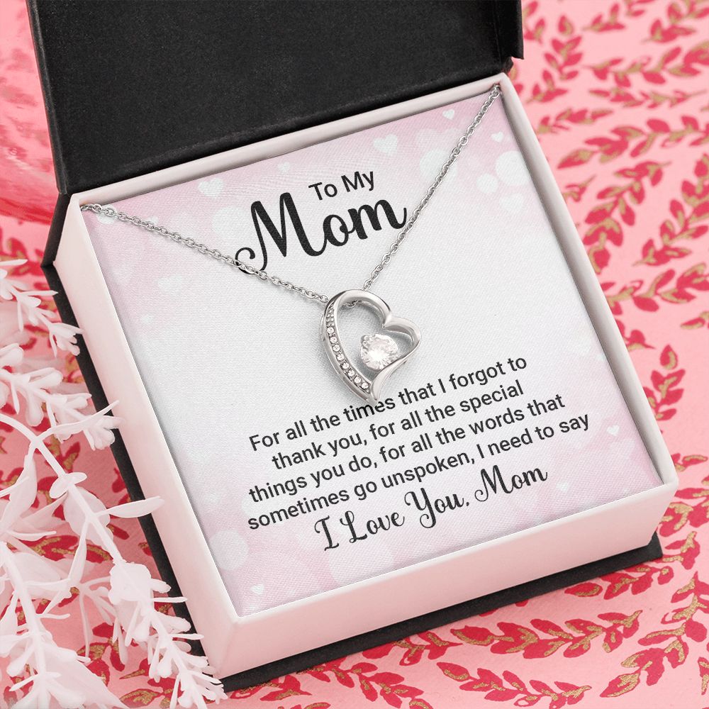 To My Mom Necklace, Gift For Mom, Mother's Day Gift from Daughter, Mom Jewelry Gift for Mothers Day, Birthday Gift for Mother, Moms Gift from Daughter Son, Necklace for Mom Mother 23 Forever Love Necklace