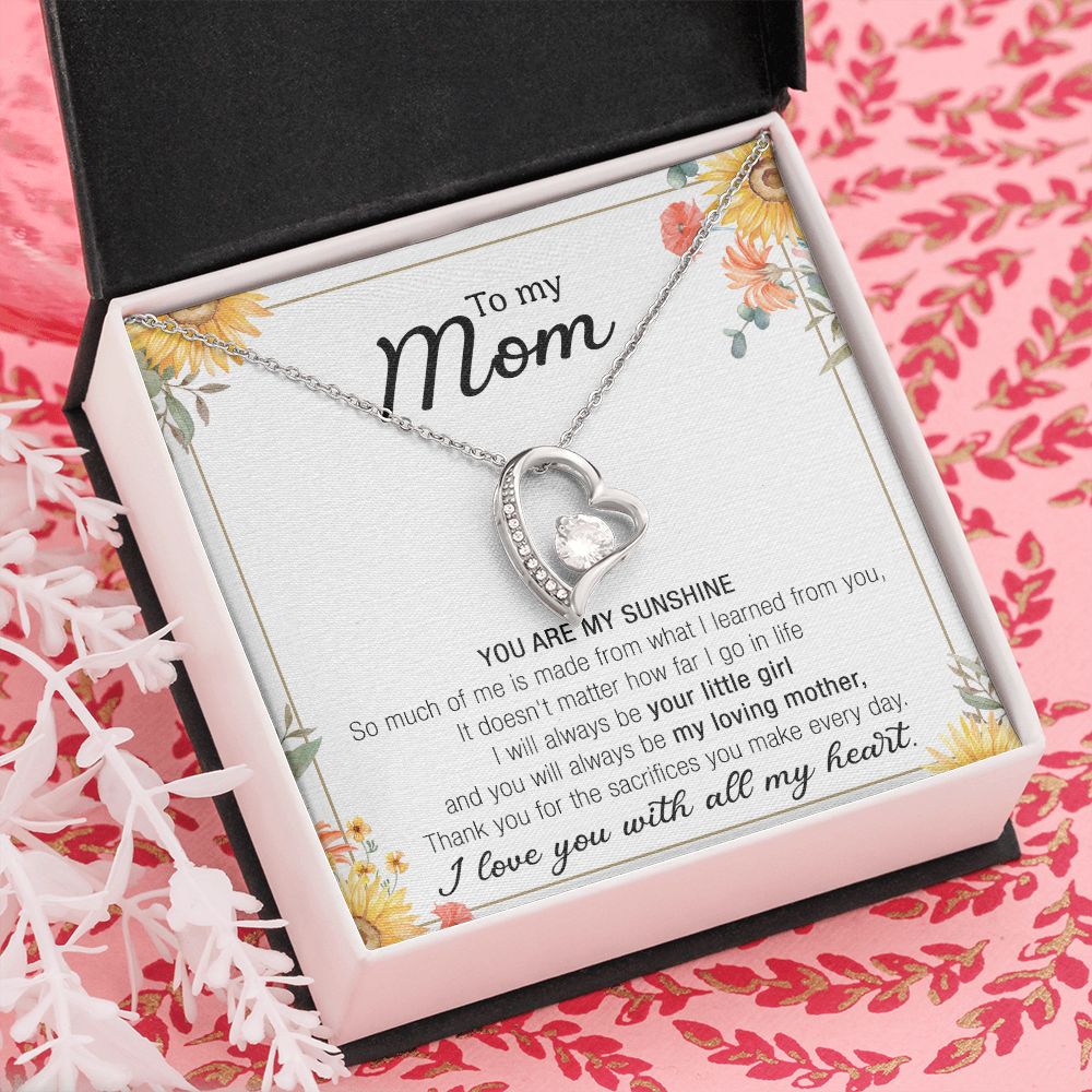 Mom Necklace Gifts for Mom from Daughter to Mom Gifts for Mothers Day from Daughter, To My Mom Necklace from Daughter to Mom Birthday Gifts Necklace with Message Card and Gift Box13 Forever Love Necklace