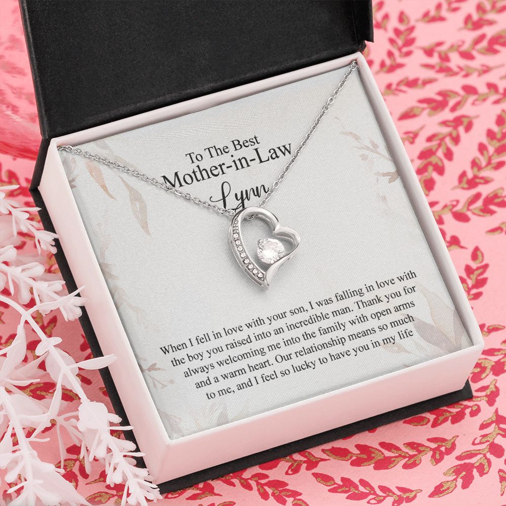 Mother in Law Necklace, Jewelry for Women, Future Mother in Law Gifts from Daughter in Law, Mother of Bride Gifts For Mother in Law, Birthday Gifts For Mother In Law From Daughter In Law4 Forever Love Necklace