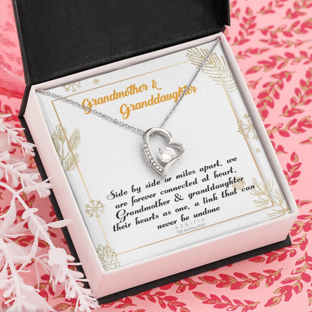 To My Grandma Necklace, Gift for Grandmother Necklace, Mothers Day Gift For Grandma Nana, Grandma Jewelry From Grandchildren GrandKids , Jewelry Box Gift For Grandma Grandmother14 Forever Love Necklace