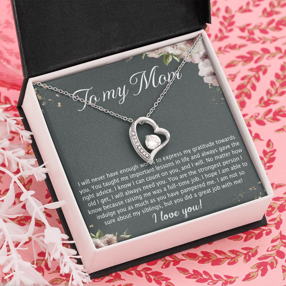 To My Mother Mom Best Friend In Law Bonus Step For Mother Day Birthday Wedding Engagement From Son Daughter Step In Law Necklace Gift Forever Love Necklace