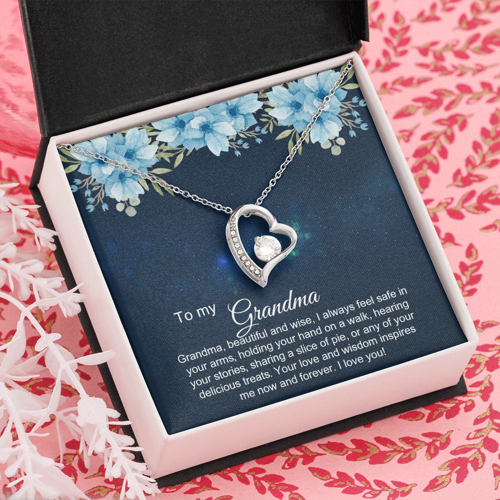 To My Grandma Necklace, Gift for Grandmother Necklace, Mothers Day Gift For Grandma Nana, Grandma Jewelry From Grandchildren GrandKids , Jewelry Box Gift For Grandma Grandmother2 Forever Love Necklace