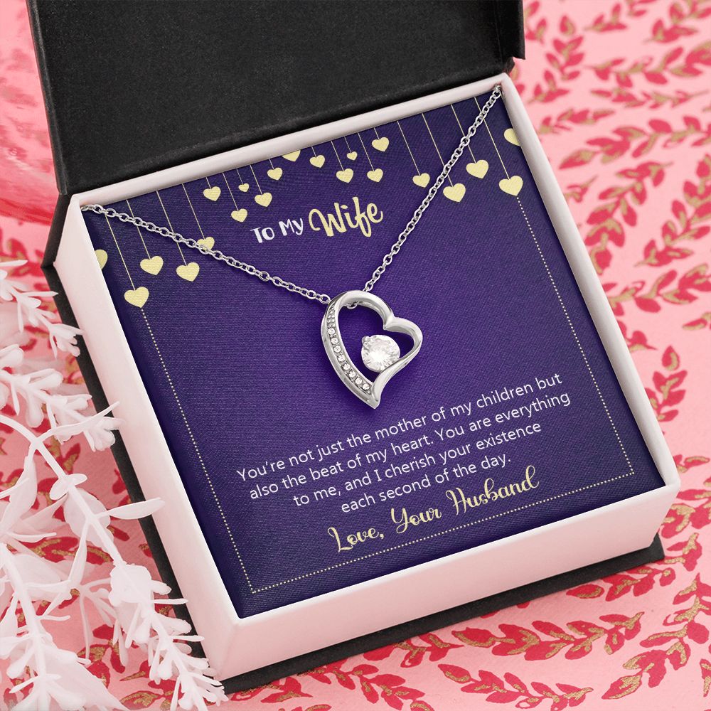 To My Wife Necklace, Wedding Anniversary Jewelry For Women, Necklace For Wife from Husband, Gift For Wife Birthday Gifts From Husband Necklace, Jewelry With Message Card In A Gift Box10 Forever Love Necklace