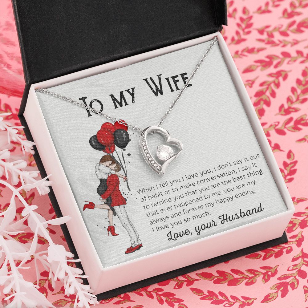 Birthday Gifts For Wife, Necklace Gifts For Wife From Husband, To My Wife Jewelry For Women , To My Wife Necklace  from Husband Wedding Anniversary Present For Wife, Beautiful Wife Jewelry Christmas 7 Forever Love Necklace