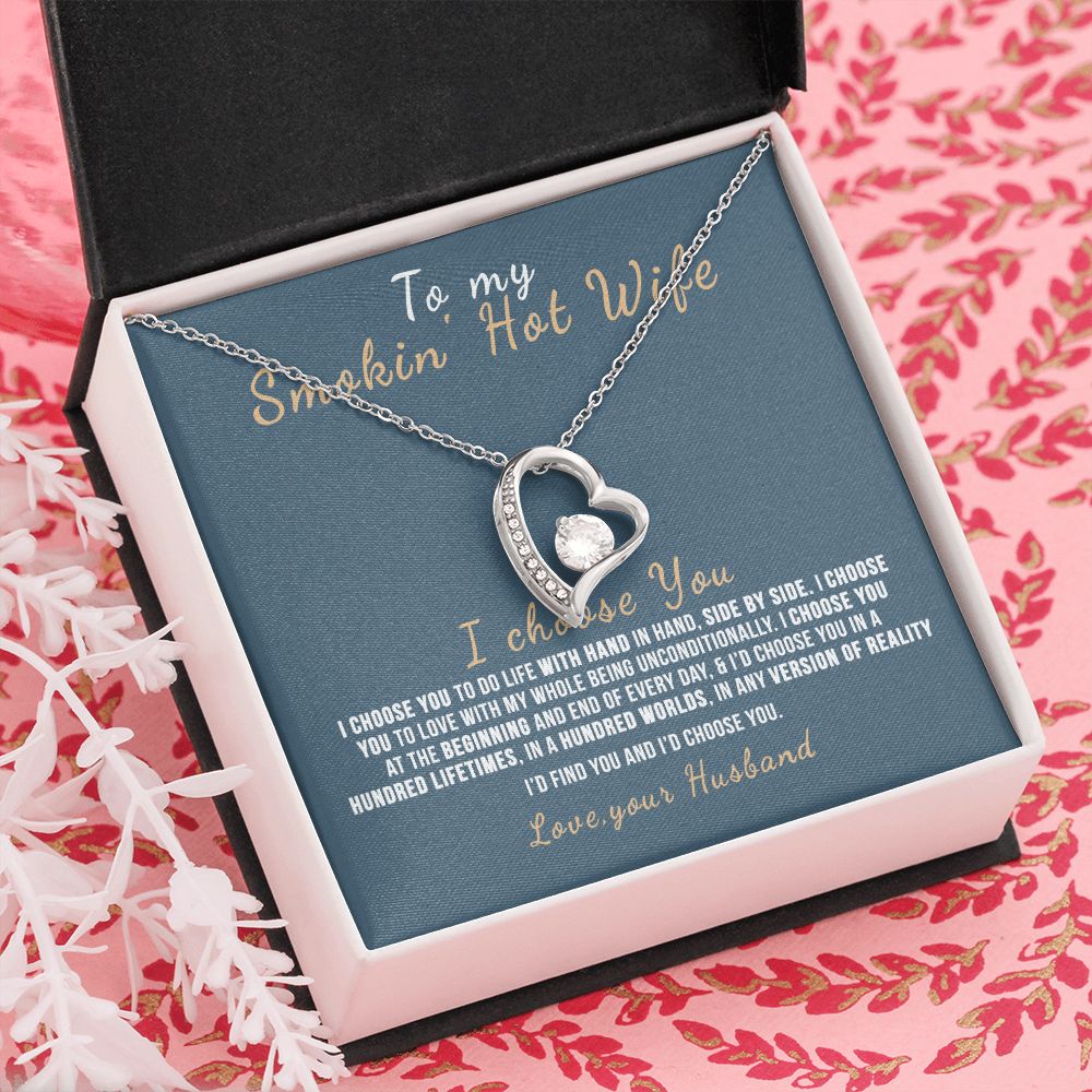 To My Wife Necklace from Husband, Personalized Necklace for Women, Luxury Necklace for Wife from Man Men, Wedding Anniversary Present For Wife, Beautiful Wife Jewelry Christmas Birthday Gift For Wife12 Forever Love Necklace