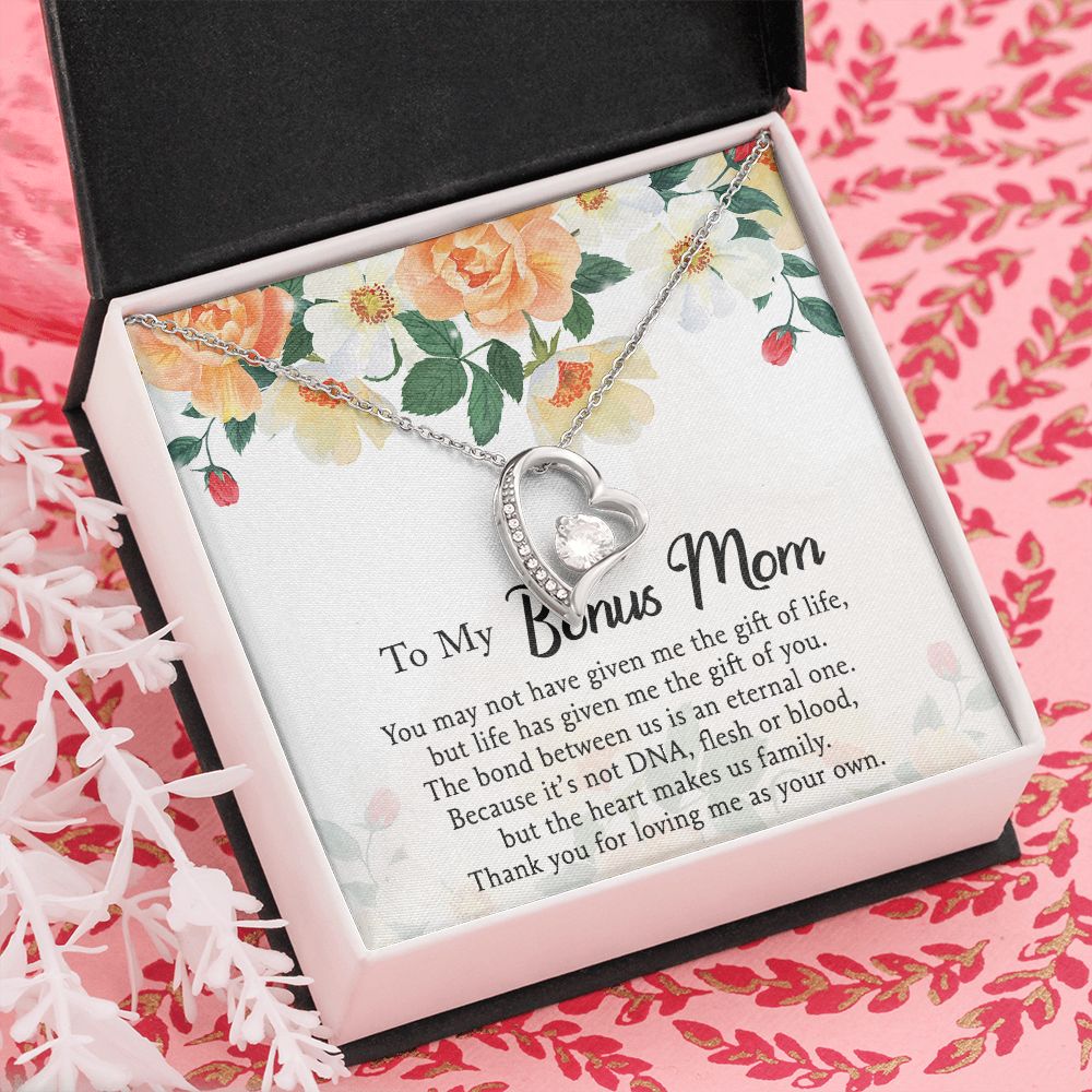 Mother Daughter Necklace as Daughter Gift from Mom, Mom Necklace as Christmas Gift for Mom from Son, Birthday Gift for Mother in Law Necklace, Bonus Mom Gifts for Step Mom Necklace5 Forever Love Necklace