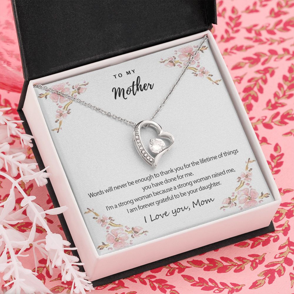 Mom Necklace Gifts for Mom from Daughter to Mom Gifts for Mothers Day from Daughter, To My Mom Necklace from Daughter to Mom Birthday Gifts Necklace with Message Card and Gift Box2226 Forever Love Necklace