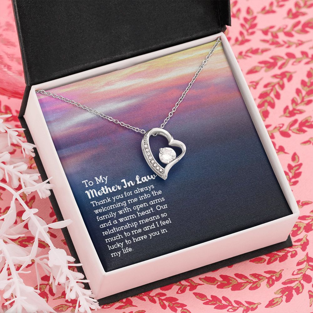Mother in Law Necklace, Jewelry for Women, Future Mother in Law Gifts from Daughter in Law, Mother of Bride Gifts For Mother in Law, Birthday Gifts For Mother In Law From Daughter In Law13 Forever Love Necklace