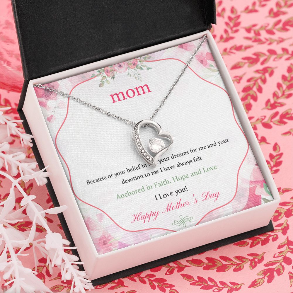 Mom Necklace Gifts for Mom from Daughter to Mom Gifts for Mothers Day from Daughter, To My Mom Necklace from Daughter to Mom Birthday Gifts Necklace with Message Card and Gift Box12 Forever Love Necklace