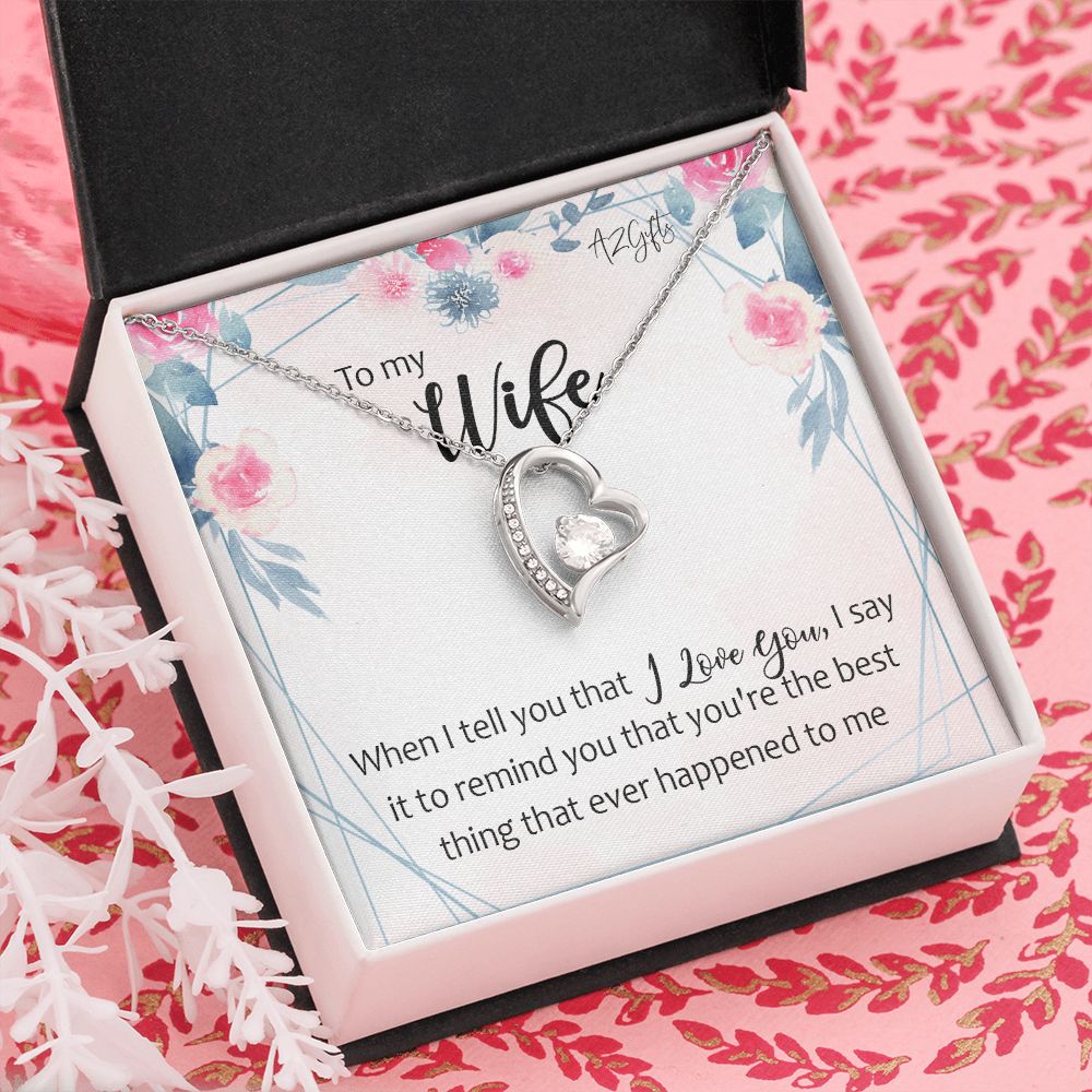 To My Wife Necklace from Husband, Personalized Necklace for Women, Luxury Necklace for Wife from Man Men, Wedding Anniversary Present For Wife, Beautiful Wife Jewelry Christmas Birthday Gifts For Wife Forever Love Necklace