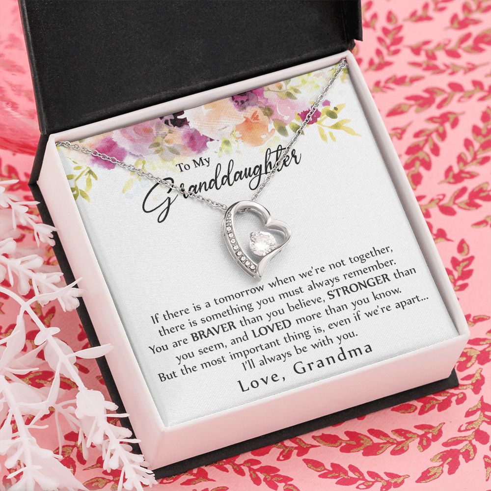 To My Granddaughter Love Knot Necklace, Graduation Gift For Girl From Grandma Forever Love Necklace