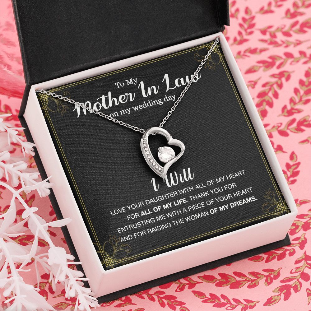 Mother Of The Bride Gift From Groom, Mother In Law Gift on Wedding Day from Groom, Gifts for Mother of the Bride, Future Mother-In-Law Forever Love Necklace