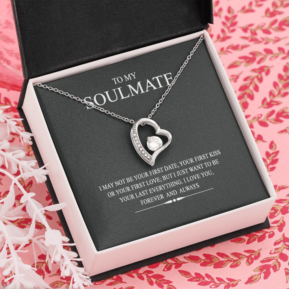 To My Soulmate Wife Girl Your Last Everything Interlocking Necklace Pendant Forever Love Necklace