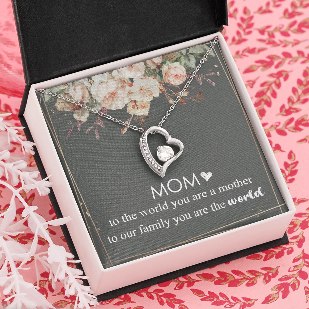 Mom Necklace Gifts for Mom from Daughter to Mom Gifts for Mothers Day from Daughter, To My Mom Necklace from Daughter to Mom Birthday Gifts Necklace with Message Card and Gift Box4 Forever Love Necklace