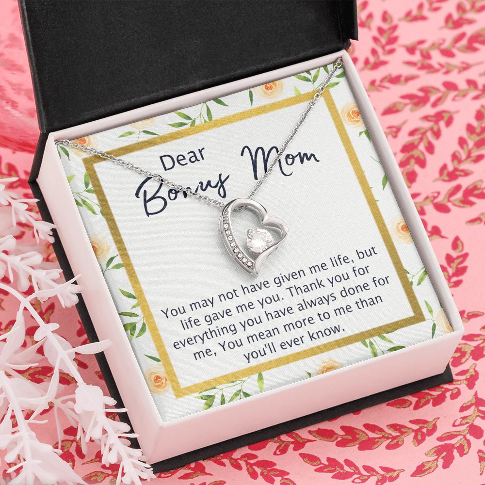 Bonus Mom Gifts, To My Bonus Mom Necklace, Bonus Mom Jewelry, Necklace for Bonus Mom, Step Daughter To Stepmother Necklace, Step Mom Necklace for Women Step Mom Mothers Day Jewelry Forever Love Necklace