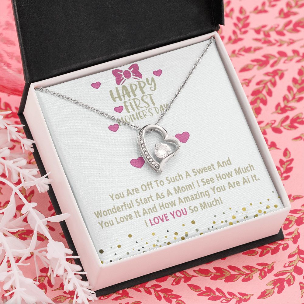 Mom Necklace Gifts for Mom from Daughter to Mom Gifts for Mothers Day from Daughter, To My Mom Necklace from Daughter to Mom Birthday Gifts Necklace with Message Card and Gift Box15 Forever Love Necklace