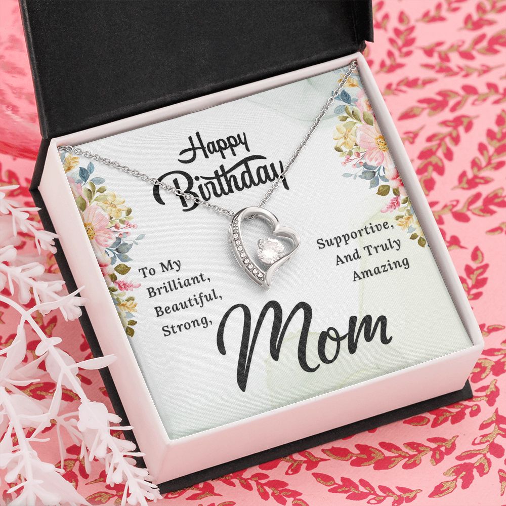 Mom Necklace Gifts for Mom from Daughter to Mom Gifts for Mothers Day from Daughter, To My Mom Necklace from Daughter to Mom Birthday Gifts Necklace with Message Card and Gift Box2229 Forever Love Necklace