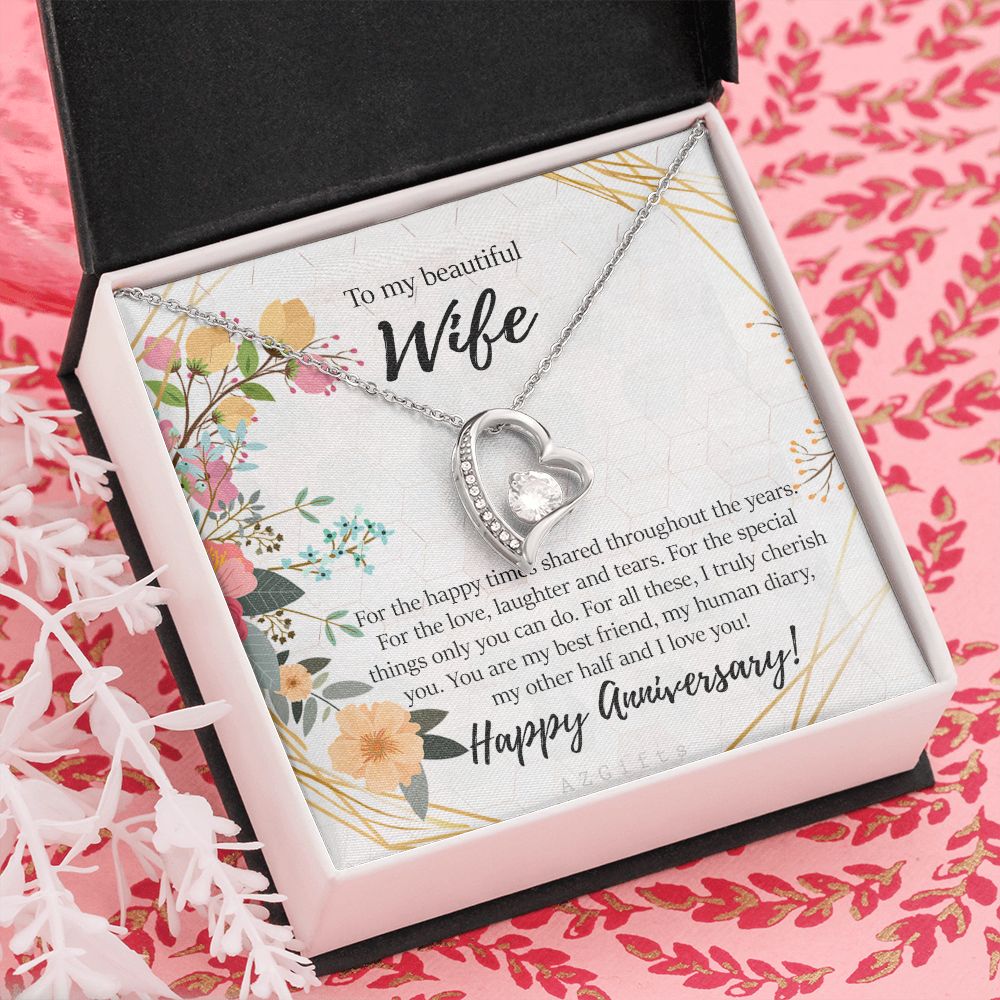 To My Wife Necklace from Husband, Personalized Necklace for Women, Luxury Necklace for Wife from Man Men, Wedding Anniversary Present For Wife, Beautiful Wife Jewelry Christmas Birthday Gifts For Wife8 Forever Love Necklace