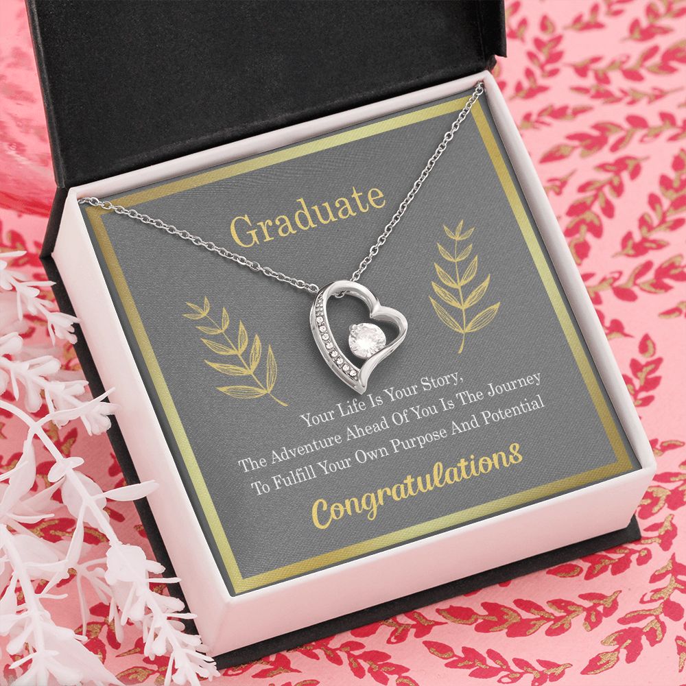 Graduation Gift For Daughter, University Graduate Gift, Graduation Gift For Her Congrats Graduation Pendants Gift For Daughter, Granddaughter, Niece, Sister Forever Love Necklace