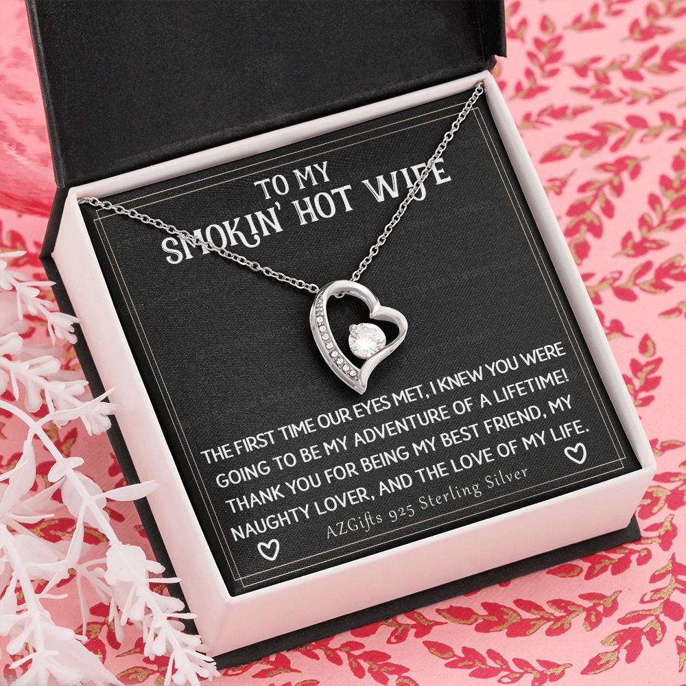 To My Smokin' Hot Wife Necklace from Husband Jewelry With Box Gift for Wife Pendant Jewelry Birthday Gift For Women From Men Romantic Gift For Wife Jewelry for Women 301 Forever Love Necklace
