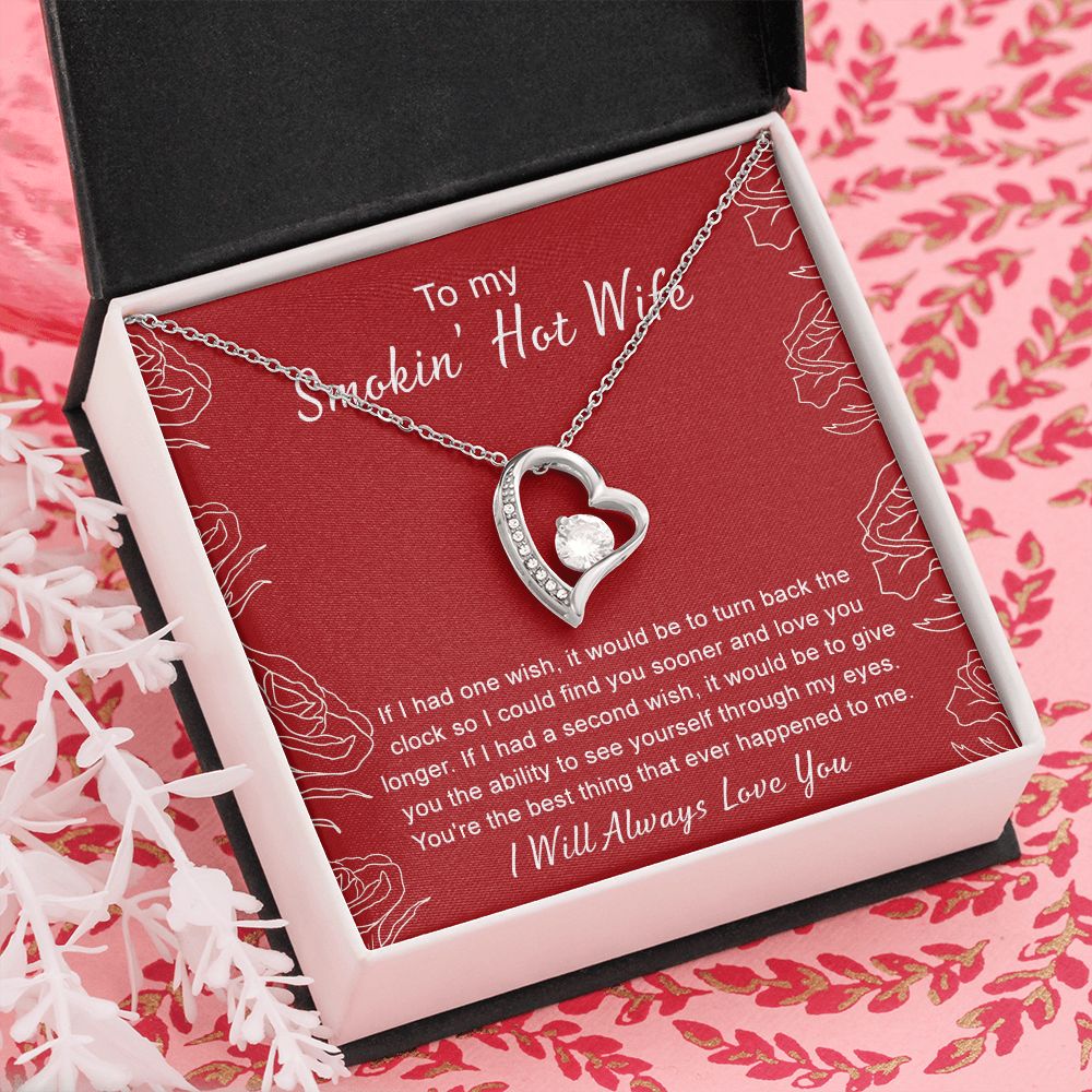 To My Wife Necklace from Husband, Personalized Necklace for Women, Luxury Necklace for Wife from Man Men, Wedding Anniversary Present For Wife, Beautiful Wife Jewelry Christmas Birthday Gifts For Wife4 Forever Love Necklace