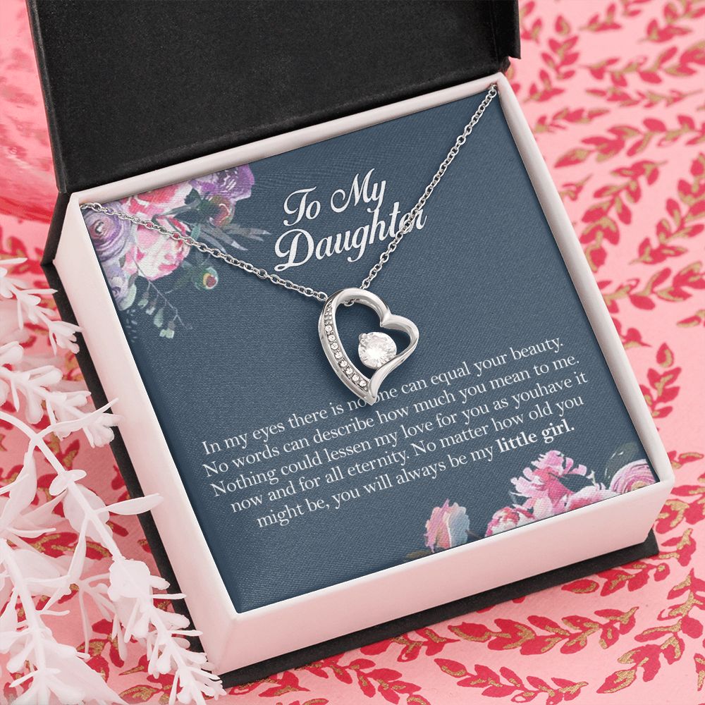 Mother Daughter Gift Ideas, To My Daughter Gift Necklace from Mom, Jewelry Pendant Present for Daughter, Birthday Christmas Gift Graduation Gifts for Daughters, Mother and Daughter Necklace 2139 Forever Love Necklace