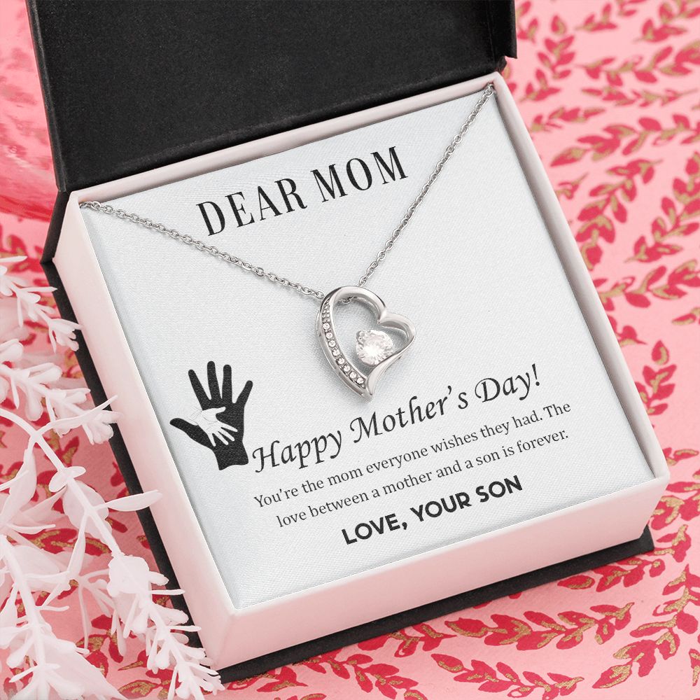 2Mom Necklace Gifts for Mom from Daughter to Mom Gifts for Mothers Day from Daughter, To My Mom Necklace from Daughter to Mom Birthday Gifts Necklace with Message Card and Gift Box2228 Forever Love Necklace