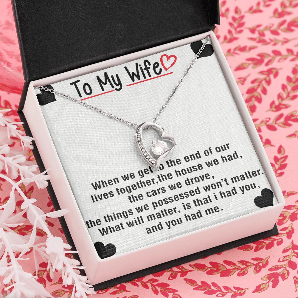 To My Wife Necklace from Husband, Personalized Necklace for Women, Luxury Necklace for Wife from Man Men, Wedding Anniversary Present For Wife, Beautiful Wife Jewelry Christmas Birthday Gift For Wife25 Forever Love Necklace