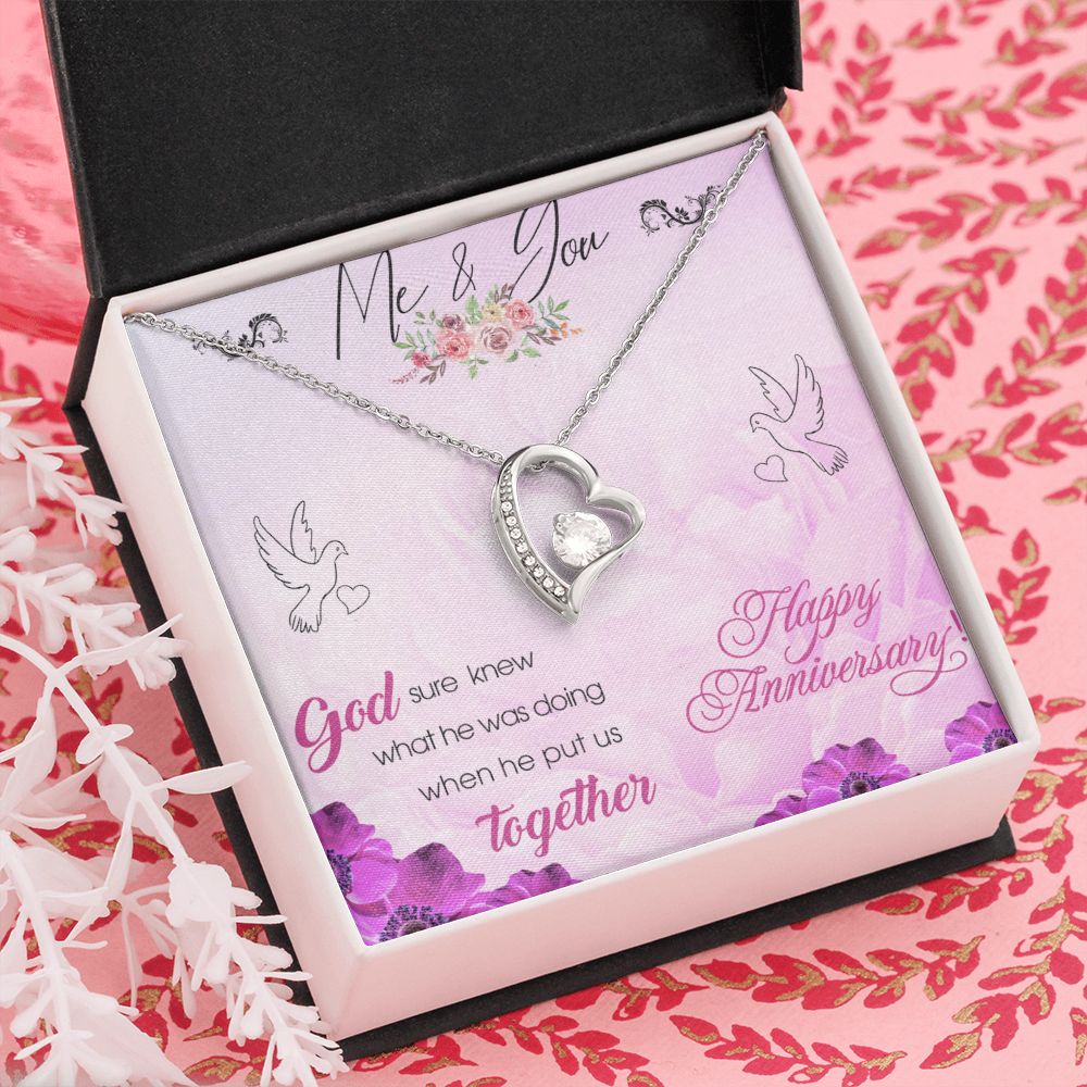To My Wife Necklace, Wedding Anniversary Jewelry For Women, Necklace For Wife from Husband, Gift For Wife Birthday Gifts From Husband Necklace, Jewelry With Message Card In A Gift Box8 Forever Love Necklace