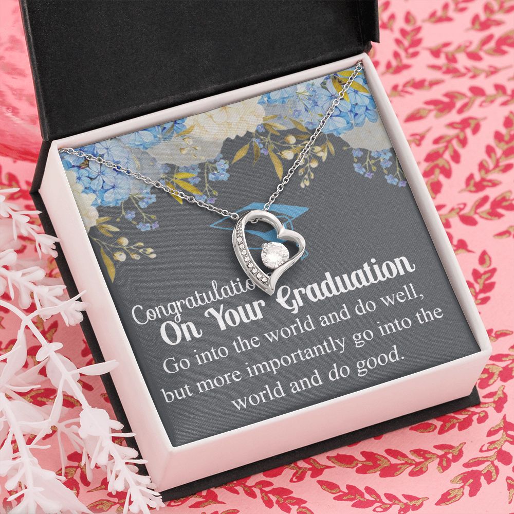 Graduation Gift Necklace For Girls, Graduation Jewelry, College, High School Congrats Graduation Pendants Gift For Daughter, Granddaughter, Niece, Sister Forever Love Necklace