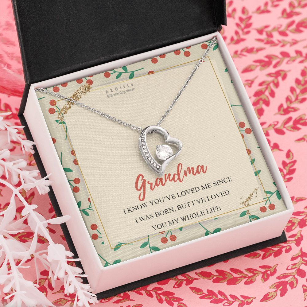 To My Grandma Necklace, Gift for Grandmother Necklace, Mothers Day Gift For Grandma Nana, Grandma Jewelry From Grandchildren GrandKids , Jewelry Box Gift For Grandma Grandmother15 Forever Love Necklace